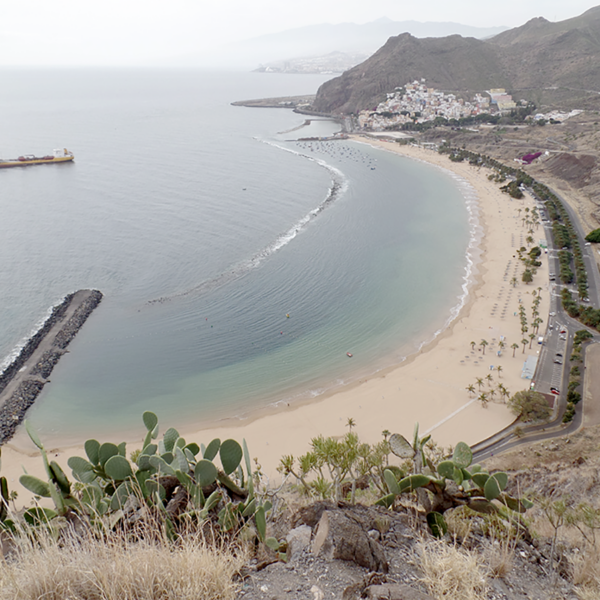 Playa de Teresita is an artificial beach on Tenerife made of African sand